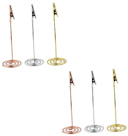 NUOBESTY 6stücke Dreifarben Foto-clip Edelstahl Memo-clips Desktop Karten-clips Mehrzweck Nachricht Halter Für Fotos Und Karten