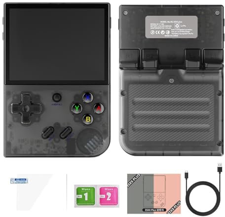 Console di gioco portatile retrò RG35XX Plus, Console di gioco portatile vintage,Console per giochi retrò con schermo IPS da 3,5 pollici - Lettore di gioco Wi-Fi con schermo IPS da 3,5 pollici con bat