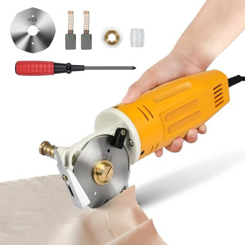 Taglierina elettrica rotativa per tessuti, taglierino per tessuti multistrato forbici elettriche tagliapasta con affilatrice automatica per moquette multistrato