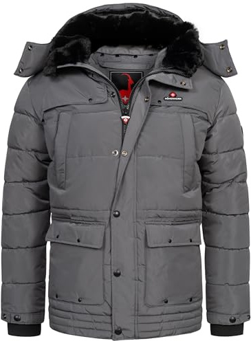 Höhenhorn Achalm - Giacca invernale da uomo in piuma trapuntata, foderata, grigio., XL