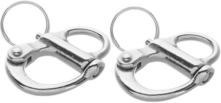 NULYLU 2 Stück Edelstahl Drehkarabiner Schraubschäkel Selbstsichernd 35mm Marineschäkel Für Segelboote Bootszubehör
