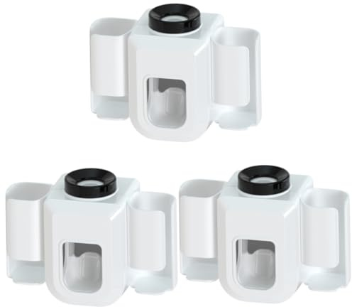 MAGICLULU 3 Pz porta dentifricio portabicchieri portatazze Dosatore di dentifricio da parete mensole a muro ripiano per spazzolini da denti porta articoli da toeletta p.s bianca
