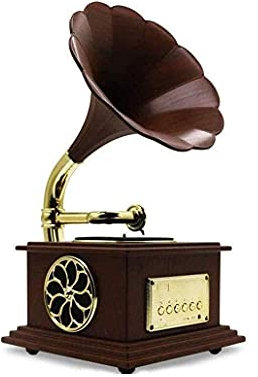 ASerZenith Tourne-disques Gramophone rétro Platine Vinyle rétro Enceinte Portable Lecteur en Bois Massif Valise sans poussière Big S