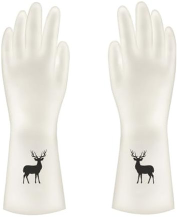 flexman Gants de Nettoyage, Gants Réutilisables de Lave Vaisselle en Caoutchouc Épaissis, Gants Antidérapants, Gants pour le Lavage des Ménages, Nettoyage de la Cuisine, Jardinage (M)