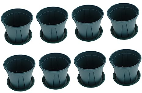 POPETPOP 8ensembles Pot De Fleur Pot De Pépinière Simple Coupelle Engrais pour Plantes Usage Jardinage Et Balcon