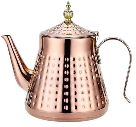 Fenteer Stainless Steel Tea Kettle Hot Water Dispenser with Strainer for Induction Tea Maker Water Kettle for Small Gathering Camping, 1.3L