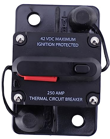 SEWACC Disjoncteur Automatique 250A avec Fusible de Réinitialisation Protection Étanche pour Voiture Bateau Camping-Car Inverseur Compact 1 Pièce