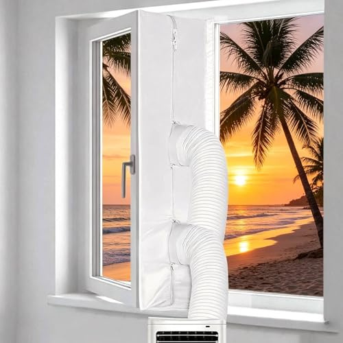 500 cm Fensterabdichtung für Mobile Klimaanlage, Fensterabdichtung Abluftschlauch Klimagerät Ohne Bohren mit Klettband, Klimaanlage Abdichtung, FensterabdichtungKlimaanlage für Fenster, Dachfenster