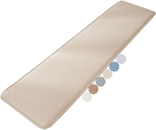 Bankkissen Sitzkissen Bankauflage Dicke Baumwolle Leinen rutschfest Mit Bändern Gartenbank Kissen Fensterbank Sitzpolster Küchenbank Outdoor Indoor Abnehmbar Waschbar(Beige,40x130cm)