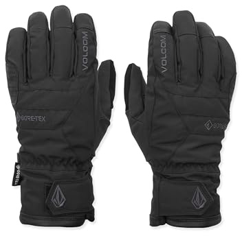 Volcom Men's CP2 GORE-TEX Snowboard Gloves – Waterproof Insulated Gloves Grip Palm, Black, Large