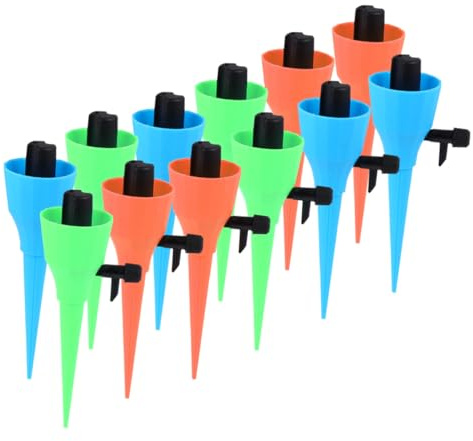SHINEOFI 12 pièces Arroseurs Automatiques de Plantes avec Contrôle de Débit Ajustable Dispositif Irrigation Goutte à Goutte pour Jardin et Maison Kit Arrosage PP avec Valve de Régulation