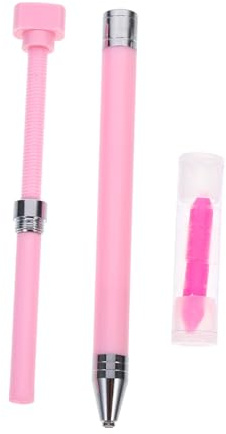 GALPADA Stylo à Pointiller Diamant Rotatif Design Simple et Compact Plastique Rose Facile à Transporter Ranger pour Nail Art et Peinture Diamant
