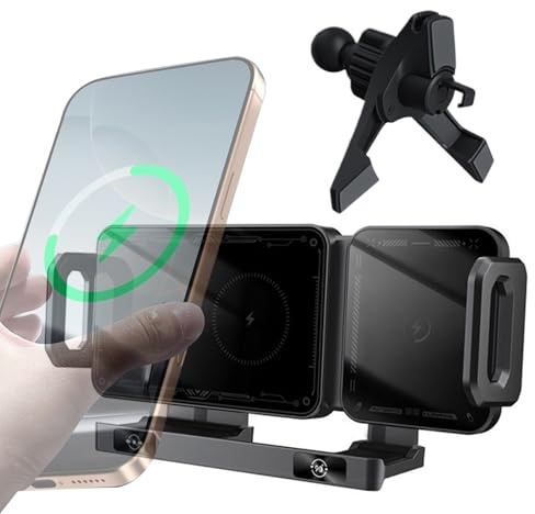 Chargeur De Voiture Sans Fil Pour Smartphone | 15W Charge Rapide Soutien Navigation,Support Auto Verrouillage Automatique - Pour Utilisation Quotidienne Contrôle Musique Vidéo Assistance Parking