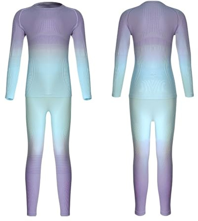 Thermounterwäsche Kinder, Skiunterwäsche Funktionsunterwäsche für Ski,Fussball,Sport - Thermo Unterwäsche Set für Jungen und Mädchen Lange Atmungsaktiv Sportunterwäsche für 6-14 Jahre Kids