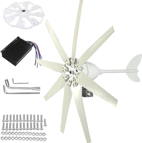 XDLYWUZIQ 3000w Windkraftanlage – Kleine Windmühle Für Privathaushalte, 12v/24v/48v Hybrid-Solar-Windkraftanlage, Magnetschwebe-Generator 12V
