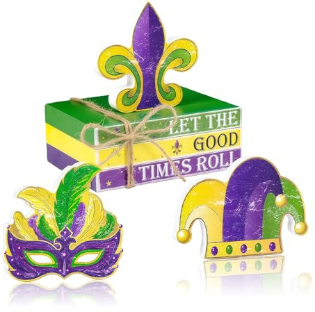 Ruispeed 6 pièces de Masques en Bois comme déco de Table – Centres de Table Style Mardi Gras pour Plateau, cheminée ou Table Festive