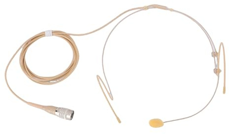 Fabater Micrófono de Condensador para Colocar sobre la Oreja, Micrófono para Auriculares con Cable XLR de 4 Pines Parabrisas Compatible con Inalámbrico Transmisor de Paquete Corporal