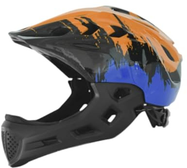 ICDKOYK Casco de Bicicleta para niños, Moderno, para Ciclismo al Aire Libre, Escalada, Color Naranja y Azul.