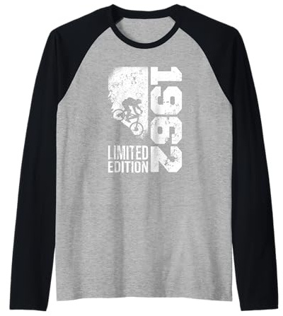 MTB Bike Ciclista Mountainbike Nacido en 1962 Cumpleaños Camiseta Manga Raglan