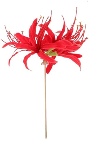 Horquilla Flor Araña Rojo Elegante Tradicional Multifuncional | Tocado de Cabeza Chino Vintage para el Cabello Para Mujeres Chicas Cosplay Diario Moño Recogido Boda Evento Accesorio