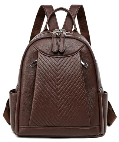 Mode PU läder ryggsäck Convertible Casual Daypack Carryall axelvaska,Brown