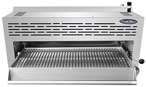 Atosa CookRite ATSB-36 36” Heavy-Duty Cheese Melter Gas Salamander Broiler for Grill Steak Diner | Stainless Steel, 2 Ceramic Infrared Burner, 45,000 BTU, Natural Gas (NG) (Includes: Wall Mount Kit)