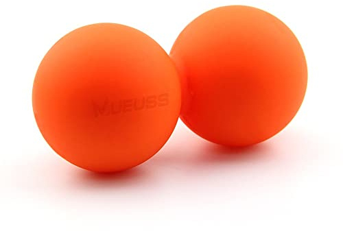 GOMMER Double Lacross Ball Massage Ball Myofascia Ball Lightweight Fitness Body Fascia Massage Yoga Exercise Relieve Pain for Bodybuilding (Color : Orange)