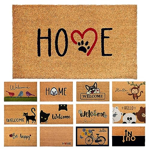 Felpudo Huellas Perro de Fibra Coco - 70x40cm - Felpudos Antideslizantes - Felpudos Originales para la Entrada a Casa, Pasillos, Puertas de Exterior - Accesorios para el Hogar - Material Resistente