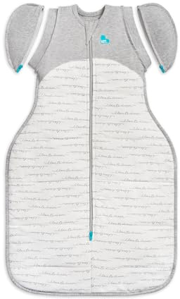 Love To Dream™ Swaddle UP™ Übergangsschlafsack, Mittel 6–8,5 kg – Weiß | Enganliegende Passform mit abnehmbaren Flügeln | 2,5 Tog für Winter & Herbst (16–20 °C) | Baumwolle, maschinenwaschbar