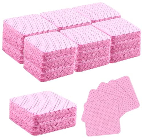 1000 Piezas Sin Pelusas Almohadilla de Uñas, Almohadillas de Algodón de Uña, Tela no Tejida Toallitas Uñas Arte para Esmalte de Uñas Removedor (Rosa)