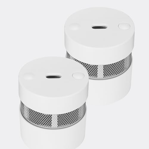 ZYTA Mini Smoke Alarms for Home,10-Year Battery Fire Alarm, LED Indicator,Big Test/Silence Button,Smoke Detector Conforms to EN 14604 Standard,1951(2 Pack)