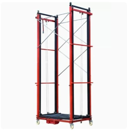 Ponteggi Elettrici Ascensore Mobile per Ponteggi Elettrici con Ruote piroettanti bloccabili, Piattaforma di Sollevamento Multifunzionale per Cantieri di Lavoro in Magazzino, Carico Massimo 300 kg Po