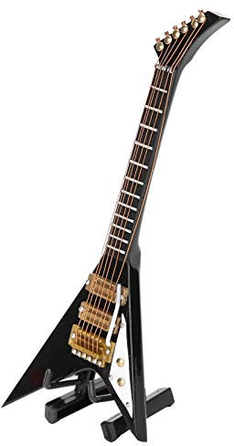 ZPSHYD Kleine Gitarre Modell E-Gitarre Modell Schwarz Mini Musikinstrumente Sammlung 14 cm Holz Ornamente