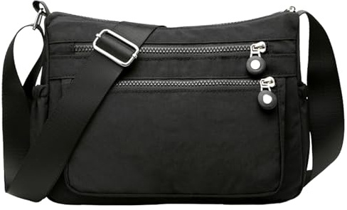 MLPKOI Bolso Bandolera Mujer, Bolso Cruzado Mujer Casual Ligero Crossbody Bag, Bolsos de Mano de Ligero con Múltiples Bolsillos, Correa Ajustable, Bolsos de Mano para Escuela Viaje Uso Diario