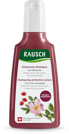 RAUSCH Farbschutz-Shampoo mit Wildrose 200ml für coloriertes Haar | Reinigt sanft & bewahrt die Farbintensität, schützt vor Verblassen, vegan & silikonfrei, mit Zinnkraut, Schweiz