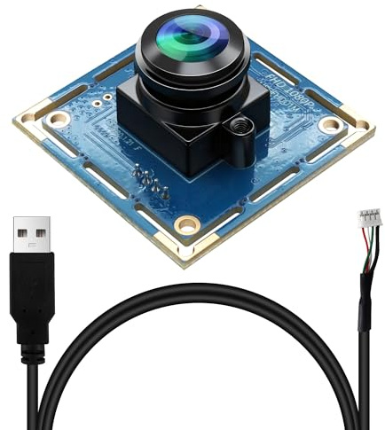 Accum 1080P USB Kamera,Full HD Fisheye 180°Weitwinkel Objektiv Kameramodul | Hohe Bildrate 1080P@30fps/720P@60fps/480P@100fps USB Kamera Modul,Kompatibel mit Windows Linux Mac OS Android