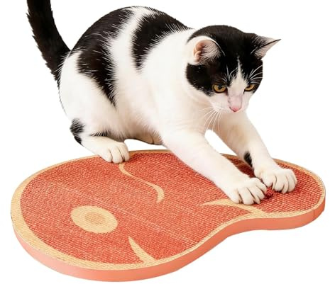 Griffoir pour Chat | Protection de Meubles en Forme de Steak | à gratter Horizontale, Convient pour dortoir d'étudiant, Tapis, Maison, Salon, intérieur, Lieu de Travail et Appartement
