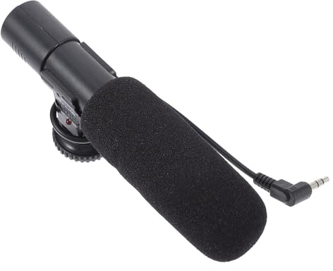 POPETPOP Micrófono para Cámara Profesional de Alta Sensibilidad Conector de 3.5mm para Grabación de Video y Fotografía en Cámaras DSLR y Teléfonos Inteligentes