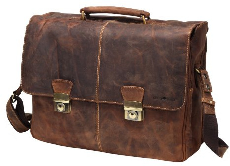 Green Burry Vintage Aktentasche XXL 1728, Braun, one size