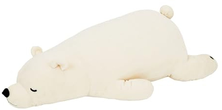 Nemu Nemu Animals 6209030 Plüschtier, Eisbär Shiro, Kuscheltier, extra weich und kuschelig, Stofftier, Designed in Japan, Kuschelkissen, Größe XXL, 70 cm