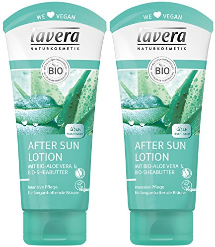 lavera After Sun Lotion Bio Aloe Vera,24h kühlende Feuchtigkeit,Intensive Pflege.Langanhaltende Bräune,vegan,Bio Pflanzenwirkstoffe,Naturkosmetik,Natural & innovative,Sonnenpflege 2er Pack(2 x 200 ml)