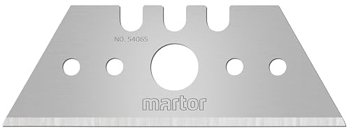 MARTOR 10x Lame Cutter Trapèze 18,8 mm, 2 fois, Acier, Double Facette | Lame de rechange cutter, acier, double facette, double face, en distributeur, couteaux de sécurité, logistique. No. 54065.70