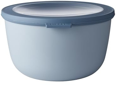 Mepal Cirqula Rektangulär Multiskål, Matförvaringslåda Med Lock, Lufttät Förvaringslåda För Kyl Och Frys, Mikrovågssäker Serveringsskål, 2 000 Ml, Ljusblå, Nordic Blue