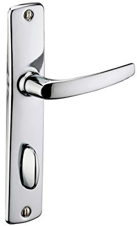 THIRARD - Juego de Manillas para Puerta Interior Abbeville con Cerradura Llave - Acero Embutido - Uso Baño y Aseo - Entr'Ejes 165 mm - Cuadrado 7 mm - Acabado Cromado - Gris