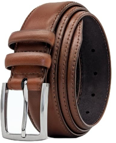 Ashford Ridge Läderbälte för herrar, 33 mm brett, med dubbla öglor
