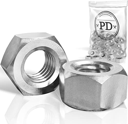 PD® Muttern M8 (DIN 934 / ISO 4032) | Hochwertige A2 V2A Edelstahl Sechskantmuttern | Hex Nut Edelstahlmutter für Schrauben, Gewindebolzen & Gewindestangen | 12 Stück
