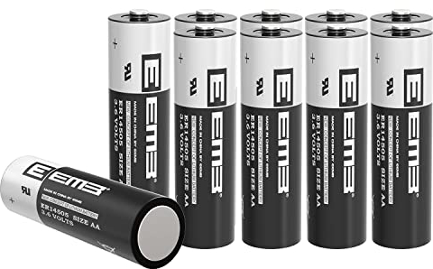 10X EEMB ER14505 AA 3.6V Lithium Battery Li-SOCL₂ Non-Rechargeable Batteries LS14500 SB-AA11 TL-5903 SL-360 ER14500 for Water Electricity Meter Gas PLC Facility Equipment Sensor Garage Door Ect