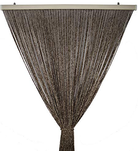 Tata Home Tenda Antimosche per Porta Finestra Moschiera a Pannello Modello Gabry in Corda di Poliestere Resistente Misura 100 x 220 cm Colore Marrone