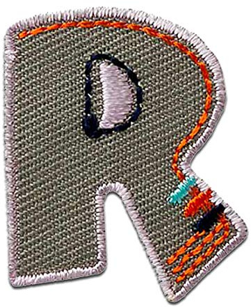 Mono-Quick Buchstabe R Bunt Aufnäher zum Aufbügeln 2,8 x 3,4 cm Bügelbild für Kinder Erwachsene mit Vorname Initialen, Bügelpatch Buchstaben Alphabet