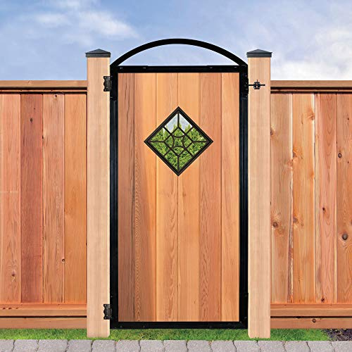 Nuvo Iron Inserto decorativo per recinzioni, cancelli, casa, giardino, quadrato, 38,1 cm, nero